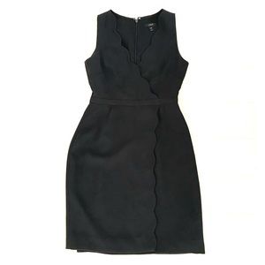 Jcrew scalloped navy blue dress